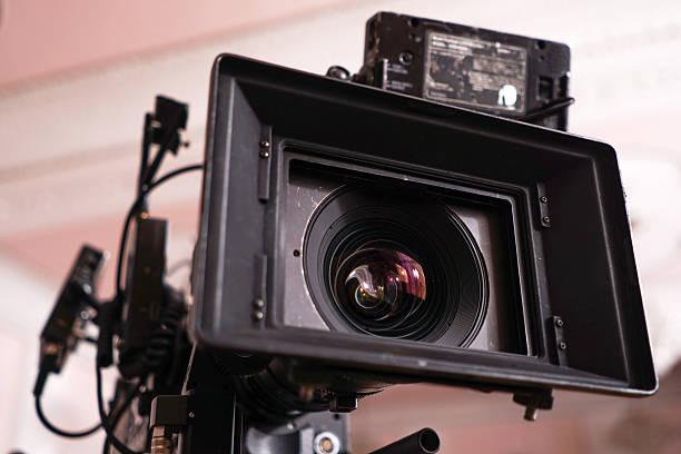 istock close up of Professional digital video camera. 516328462