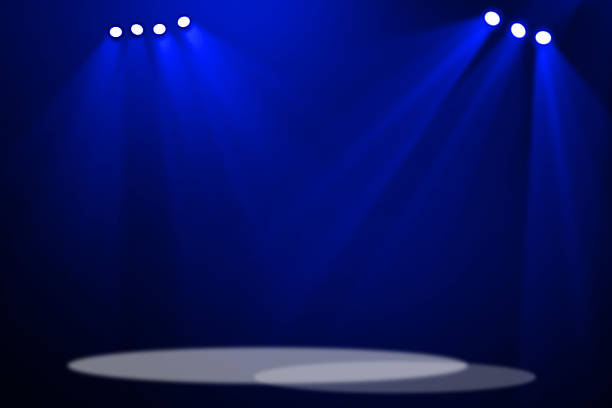 istock Blue stage theater background 516328850