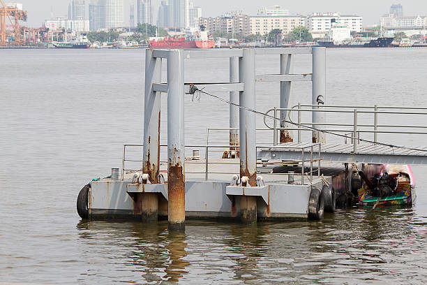 istock Small boat pier or pontoon on the river 516329440