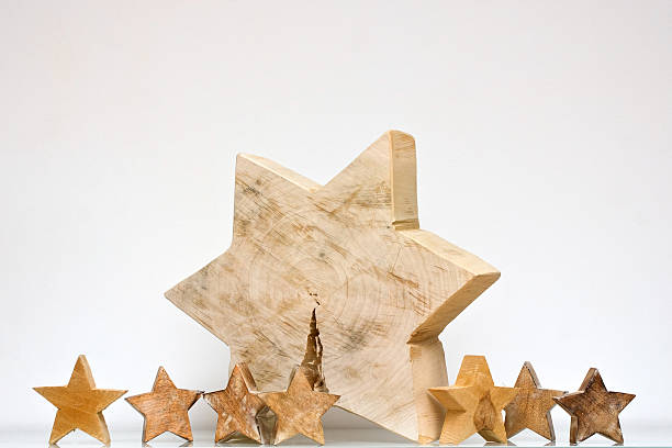 Wooden stars stock photo
