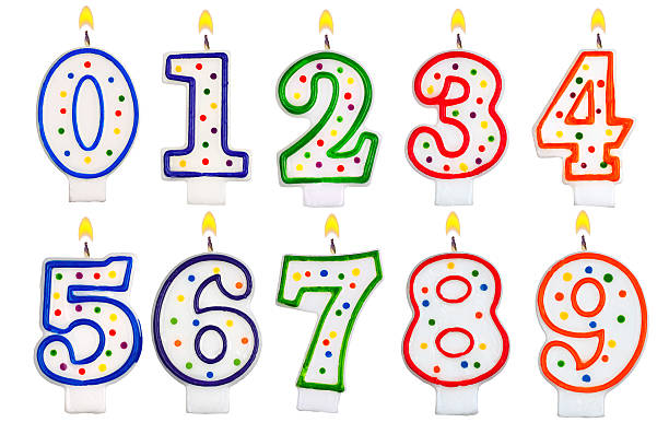 誕生日のロウソク番号セットに分離白背景