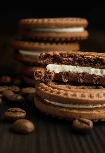 istock cocoa cookies with coffee beans close-up 516335431