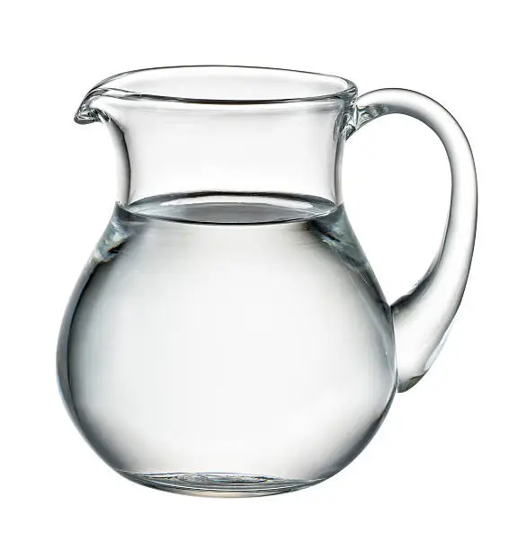 Photo of Water pitcher isolated on white. With clipping path