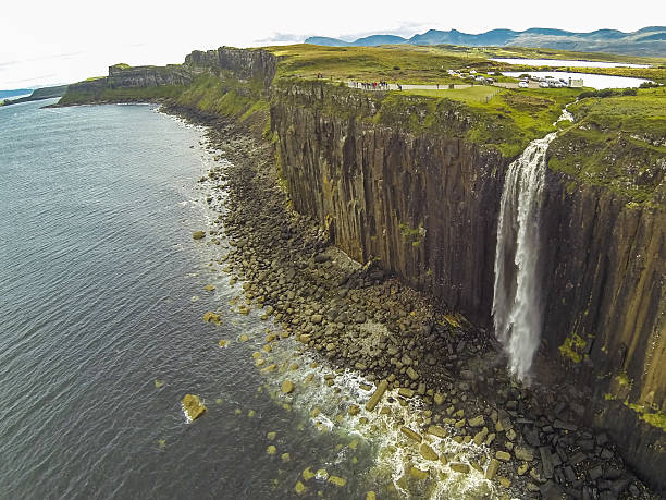 Kilt rock waterfall Kilt Rock waterfall in the Isle of Skye isle of skye stock pictures, royalty-free photos & images