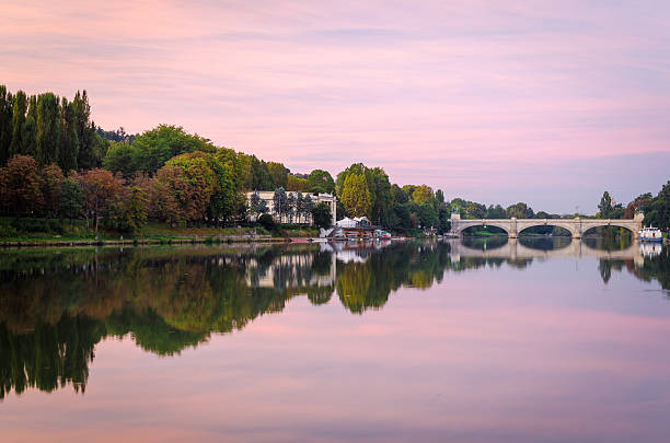 Turin (Torino), river Po and Bridge Umberto I