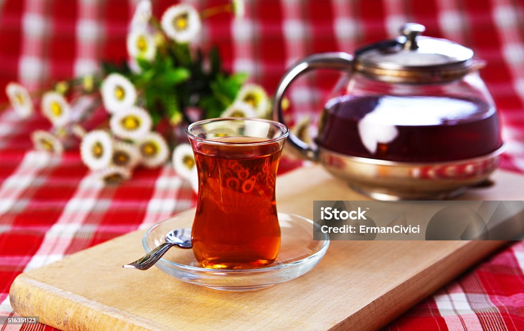 Turkish Tea Turkish Tea with teapot and styling Asian Culture Stock Photo