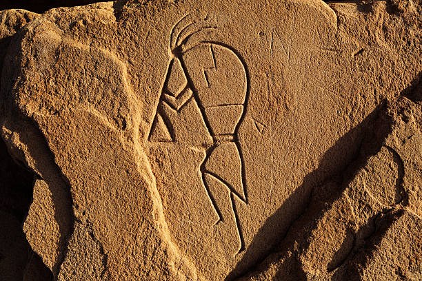 pictograph on rock face at the canyon Chelly