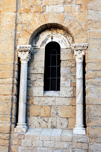 Architectural detail of the church of Saintes-Maries-de-la-Mer in the Camargue.