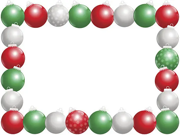 Vector illustration of Christmas Balls Frame Horizontal