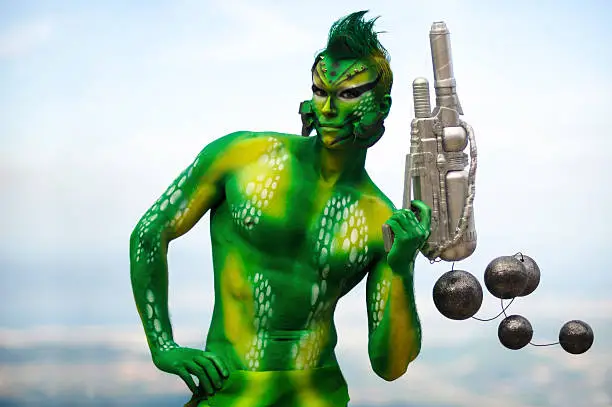 Body paint alien invader
