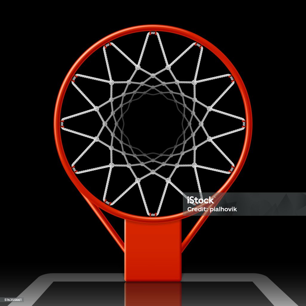 Basketball hoop on black Basketball hoop on black, top view. Vector illustration with transparent effect. Eps10. Basketball - Sport stock vector