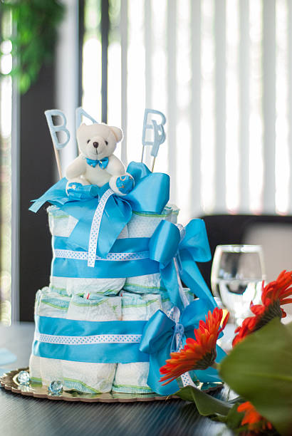 istock Blue baby boy birthday cake 516356246