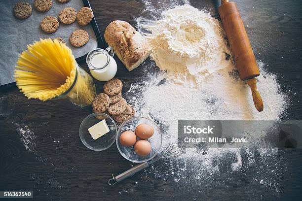 Baking Background Stock Photo - Download Image Now - Baked Pastry Item, Bakery, Baking