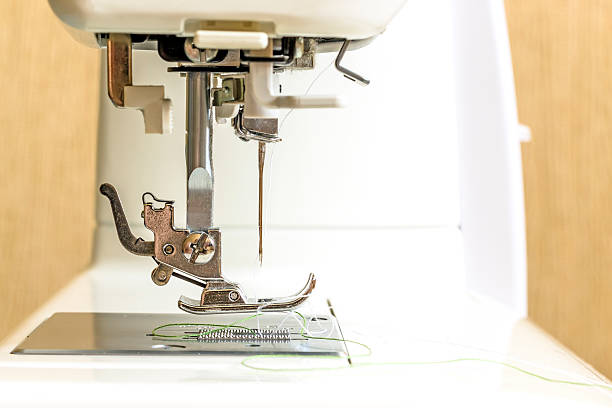 Close-up of modern sewing machine foot.  