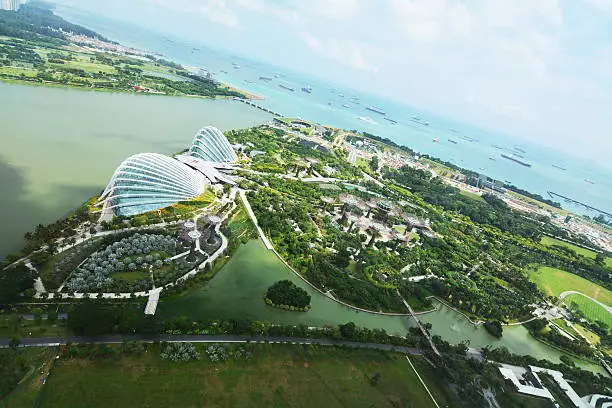 Photo of skyline view on Singapore gardens