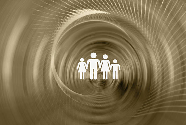 Family of four concept - paper people.