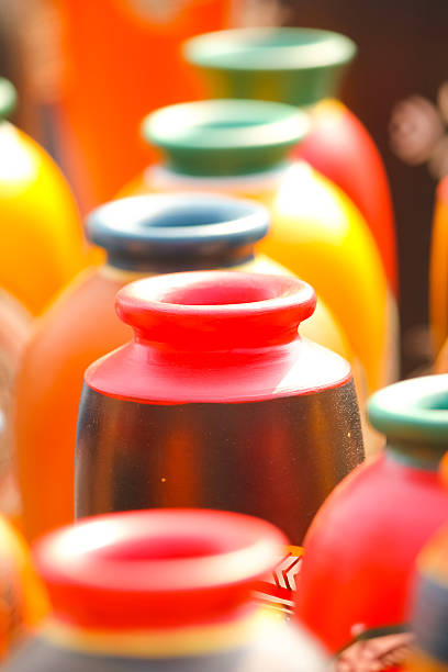 istock Colorful earthen vase kept in sun to dry 516368172