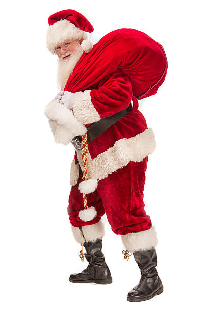 istock Real Santa Claus carrying gift bag 516373783
