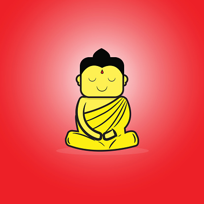 Cartoon Buddhist Monk Stock Illustration - Download Image Now - Buddha,  Cute, Backgrounds - iStock