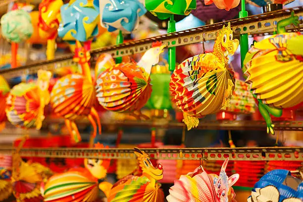 Photo of Shimmer of lanterns during Mid-Autumn festival, Chinatown, Saigon, Vietnam