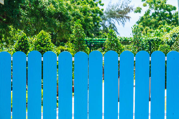 istock Blue Wooden Fence 516377041