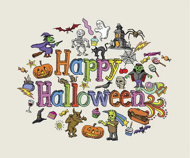 Vector illustration of Halloween Message