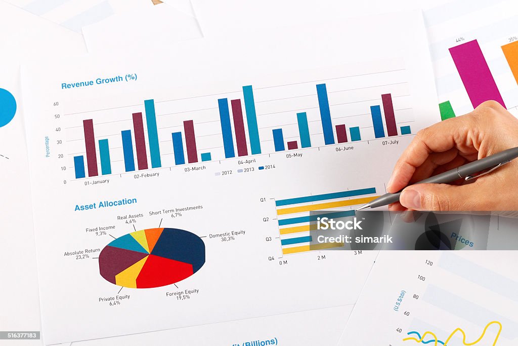 Business Graphs and Charts Business graphs and charts. Analyzing Stock Photo