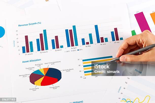 Business Graphs And Charts Stock Photo - Download Image Now - Analyzing, Balance, Bank Statement