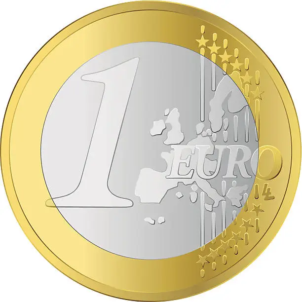 Vector illustration of Euro coin