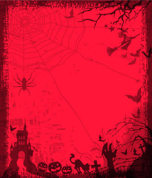 illustrazioni stock, clip art, cartoni animati e icone di tendenza di halloween silhouette frame - halloween witch domestic cat frame