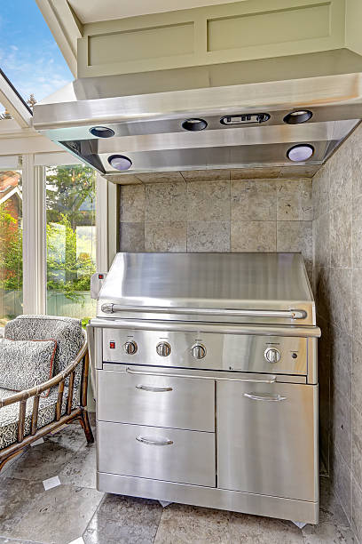 istock Steel barbecue with hood 516378899