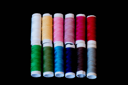 Gradient Thread Patch Two Rows Formed From Colourful Threads In Gradient Colours Stock Photo ...