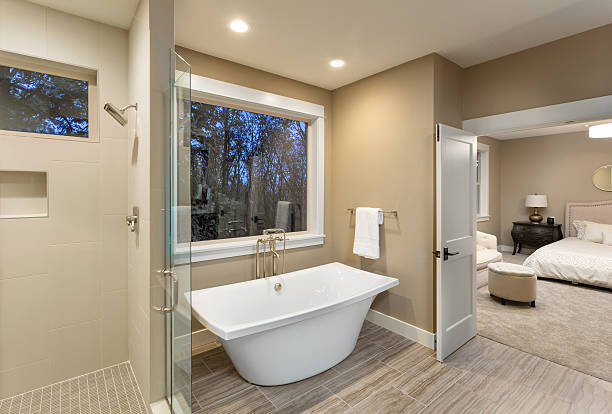 Large furnished bathroom in luxury home