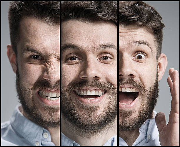 istock Set of young man's portraits with different emotions 516390416
