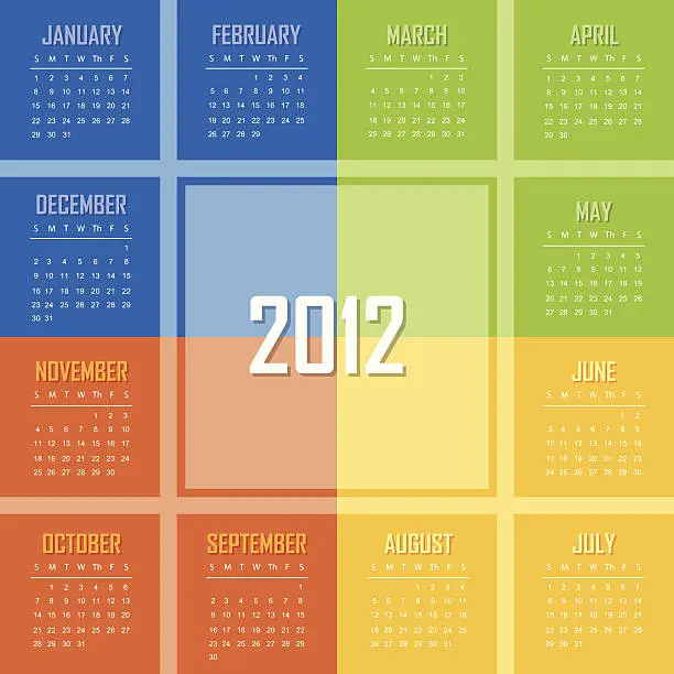 Vector illustration of Calendar 2012