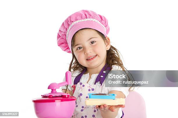 Proud Little Chef Stock Photo - Download Image Now - 6-7 Years, Apron, Girls