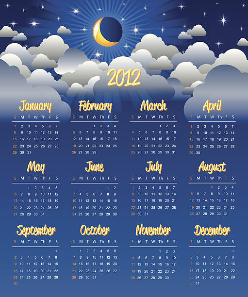 kalendarz 2012 r. - april calendar 2012 time stock illustrations