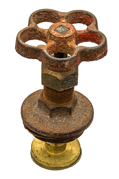 istock Old water valve, isolated on white background 516392554