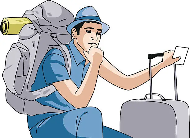 Vector illustration of tourist