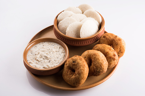 Idli Vada Sambar On White Background South Indian Food Stock Photo -  Download Image Now - iStock