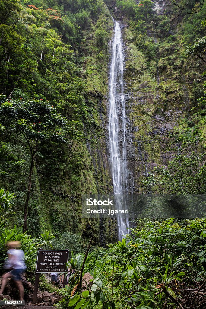 Waterfalls in Hawaii Hawaiian waterfall Beauty Stock Photo