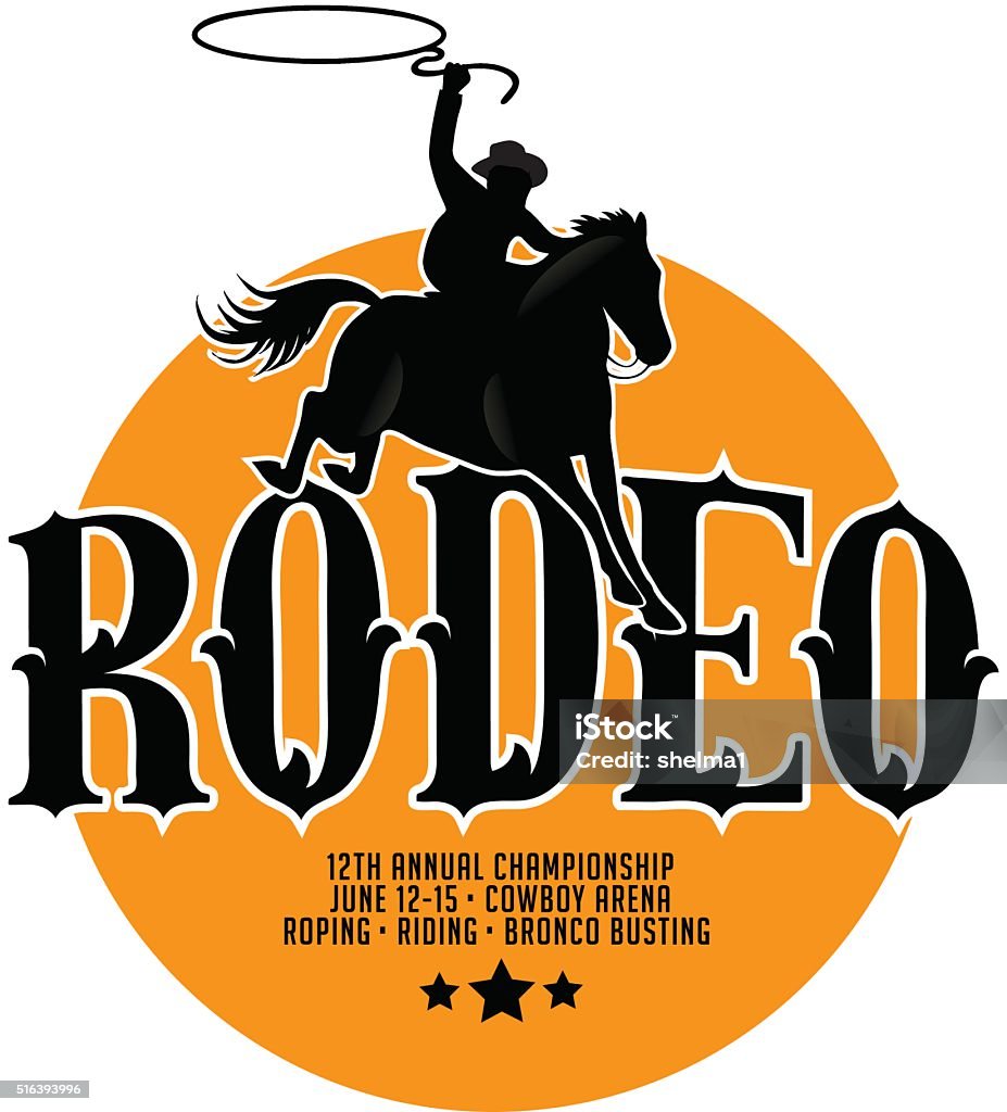Modern Rodeo Design Rodeo Poster Design With Copy Space Stock Illustration - Download Image ...