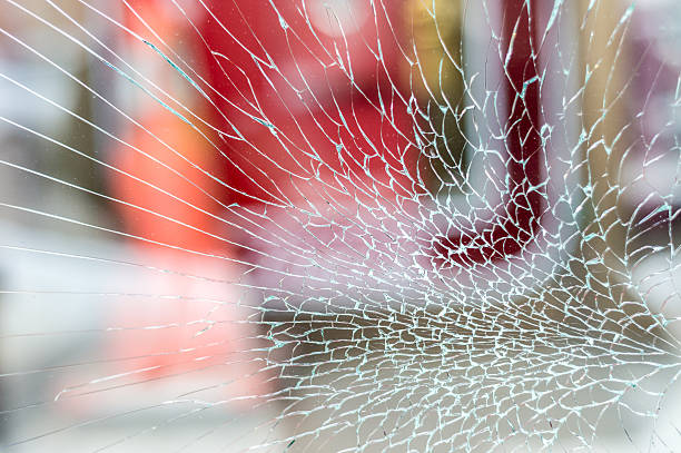 istock Cracked Shop Window Glass 516394210