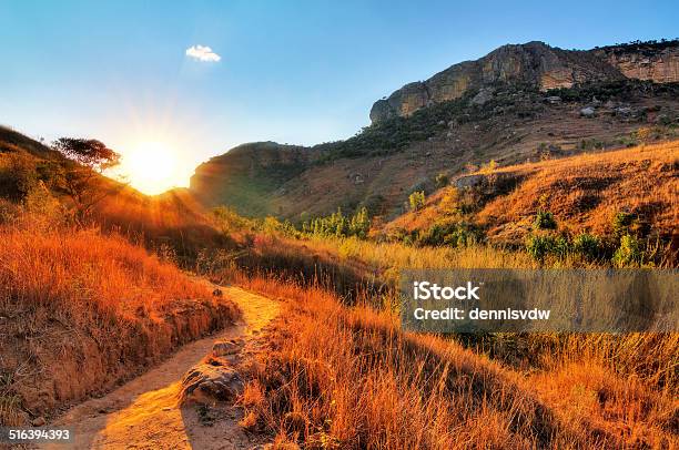 Isalo Sunset Path Stock Photo - Download Image Now - Beauty In Nature, Dramatic Sky, Environment