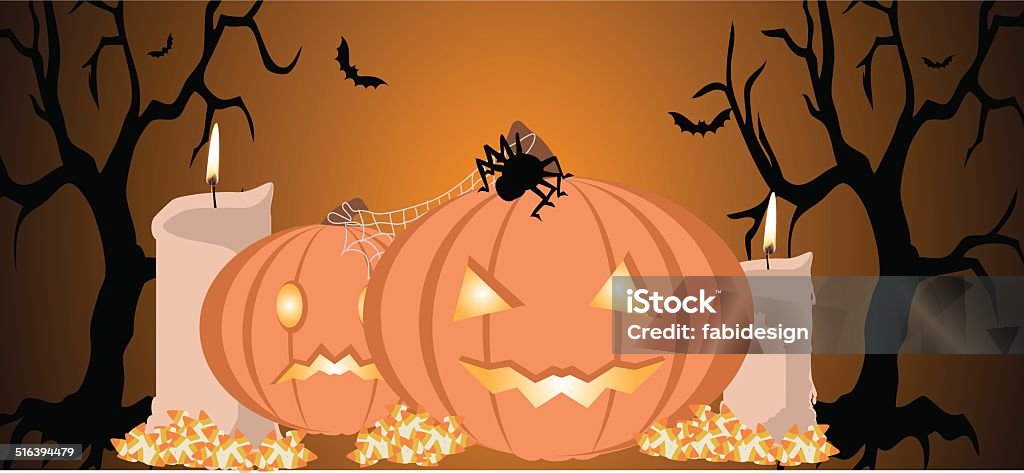 Halloween scene Background image of a halloween scene, both use of gradient as well as transparency, large jpg and EPS10 included Animal Teeth stock vector