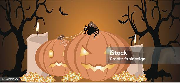 Halloween Scene Stock Illustration - Download Image Now - Animal Teeth, Autumn, Bat - Animal