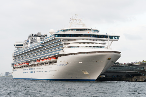 Yokohama, Japan - September 27, 2014: A luxury liner \