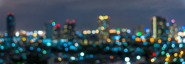 istock Bangkok cityscape at twilight time, Blurred Photo bokeh 516395603