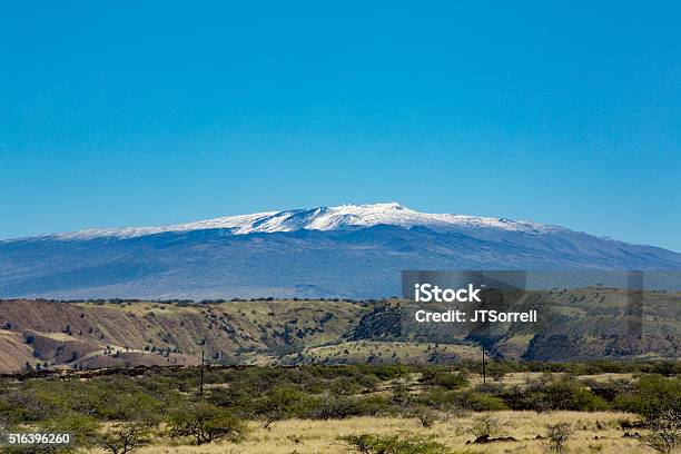 Magnicent And Snow Capped Mauna Kea Looms Over The Landscape Stock Photo - Download Image Now