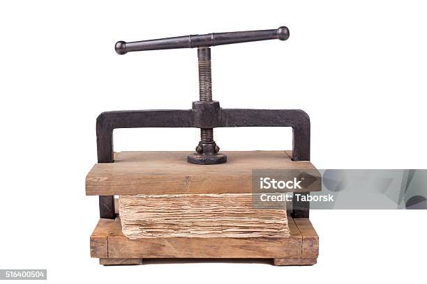 Paper Press Stock Photo - Download Image Now - Antique, Cast Iron, Copying  - iStock